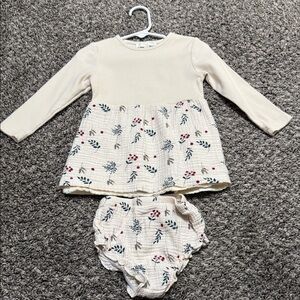 Chelsea & Violet Cream and Floral Baby Dress Set 18 month